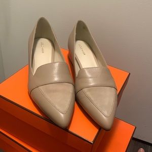 Cole Haan nude beige pointy toe loafer size 5.5. Barely worn!